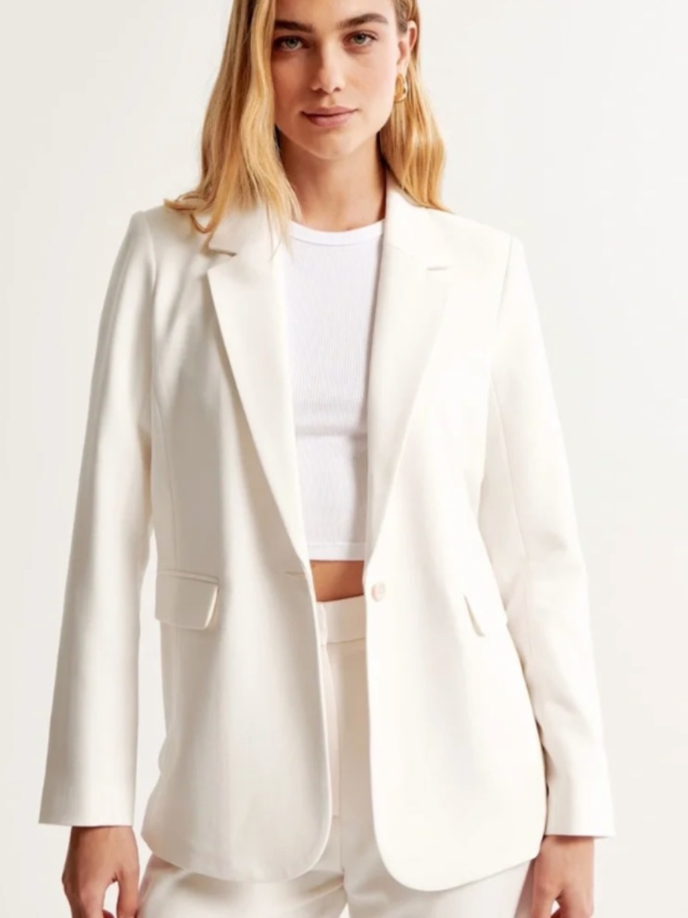 Abercrombie & Fitch White Cream Women's Blazer
